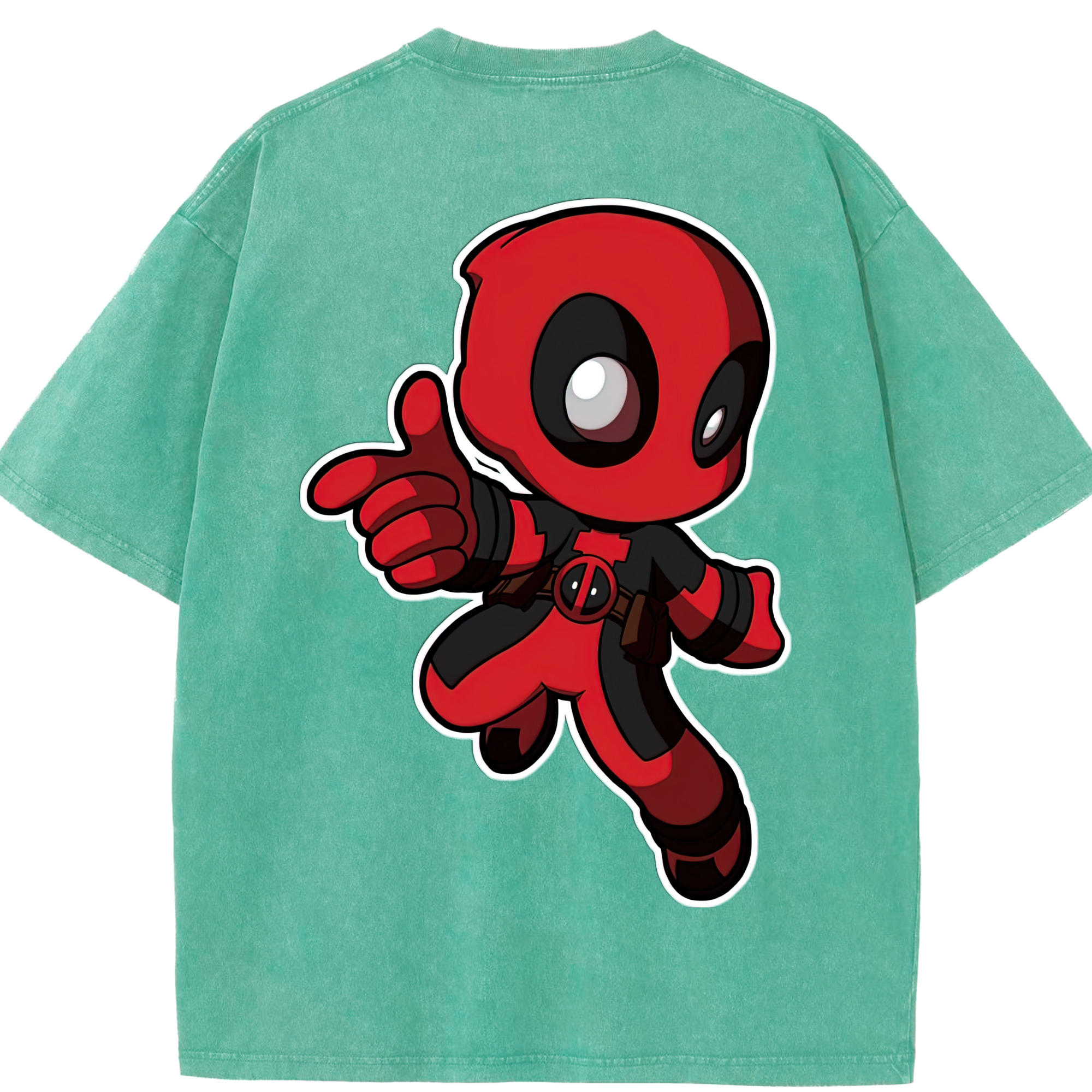 （画像用） Deadpool デッドプール 綿100% ヴィンテージ風 半袖Tシャツ（背面プリント）